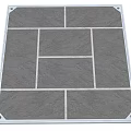 Gray Interlocking Paving Slab Design For Road Surface Construction With Square Tiles 3d model