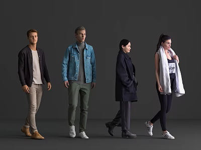 Fashion men and women 3d model