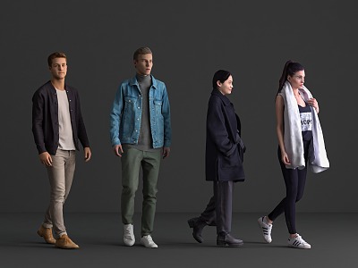 Fashion men and women 3d model