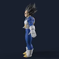 Game And Anime Character Vegeta With Spiky Black Hair Blue Battle Suit Yellow Accents