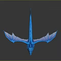 Blue Dragon Game Movie Character 3D Model With Wings Tail And Scaly Texture
