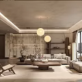 Cozy Wabi Sabi Style Living And Dining Space With Warm Comfortable Home Interior Design