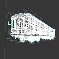 Blue Modern Metro Train Front View With Headlights And Design Details 3d model