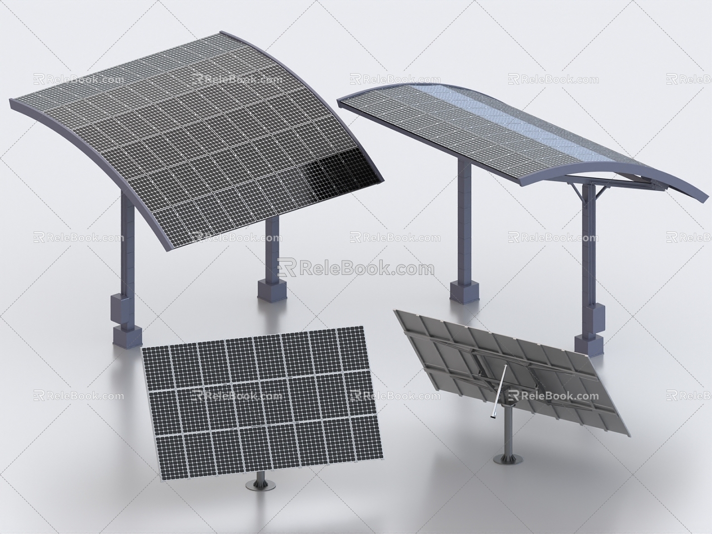 Solar panels, solar panels, new energy equipment, solar cells 3d model