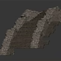 Traditional Stone Arch Bridge Architectural Model With Wooden Beams And Detailed Design