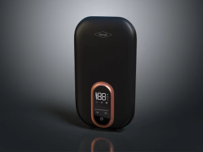 Black Rose Gold Compact Computer Device With Digital Display Screen And Control Buttons 3d model