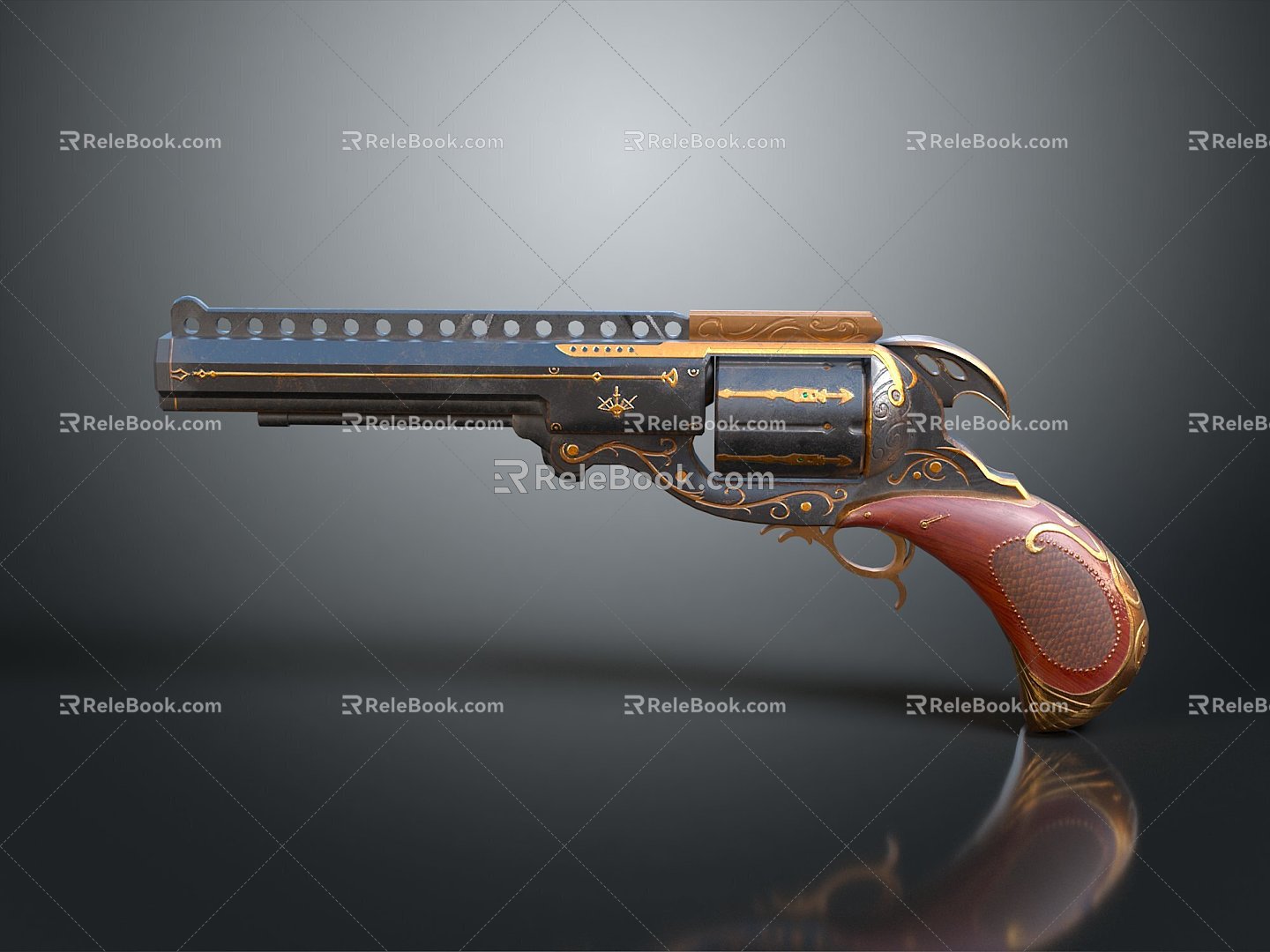 revolver revolver pistol semi-automatic pistol automatic pistol modern weapon hot weapon 3d model