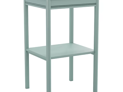 Minimalist Light Green Chest of Drawers With Metal Frame And Open Shelf 3d model