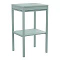 Minimalist Light Green Chest of Drawers With Metal Frame And Open Shelf