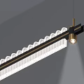Elegant Modern Chandelier With Lace Pattern Metal Frame Strip Design And Warm Lighting