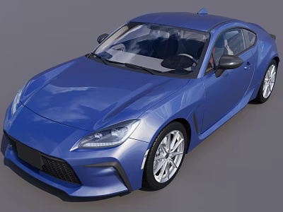 Blue Two Door Sports Car With Modern Sleek Body And Stylish Wheels 3d model