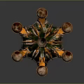 Unique Green Weapon With Brown Ammunition Cartridges And Mechanical Parts 3d model