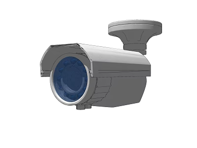 High Definition Outdoor Security Camera With Weatherproof Housing And Blue Lens 3d model