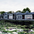 Chinese-style ancient building water town ancient town Huizhou folk house lotus pond 3d model