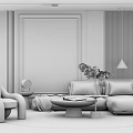 Modern sofa coffee table combination 3d model