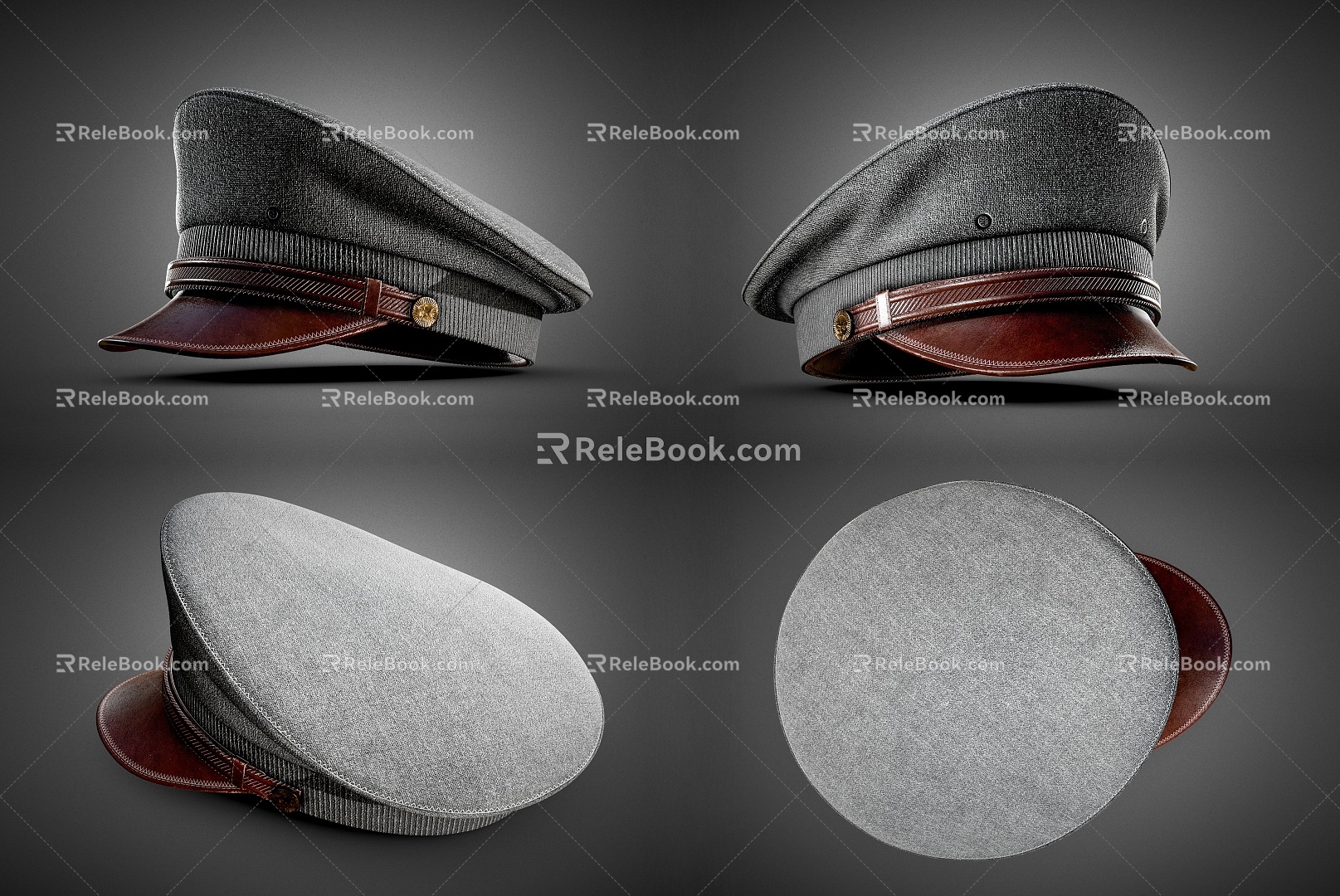 Modern Hat Military Cap Vintage Retro Officer Hat Soldier Hat Officer Hat Police Hat 3d model