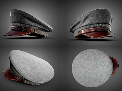 Modern Hat Military Cap Vintage Retro Officer Hat Soldier Hat Officer Hat Police Hat 3d model