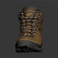 Brown High Top Hiking Boots With Lace Up Design And Rugged Outdoor Sole