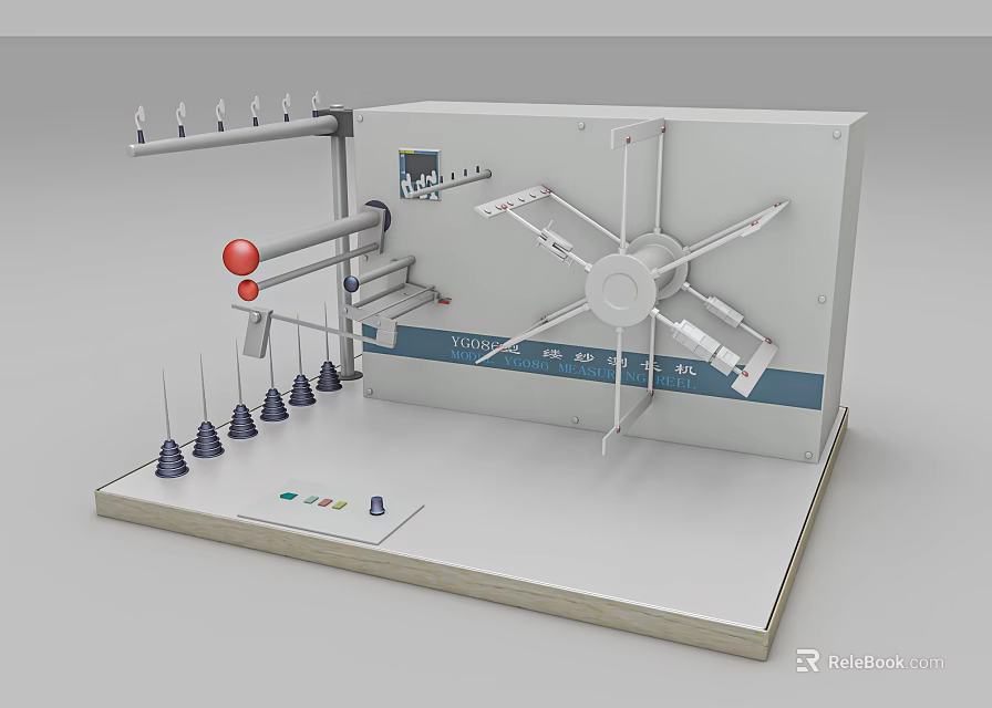 Industrial Equipment Featuring Control Panel Rotating Structure Metal Components And Conical Parts 3d model 