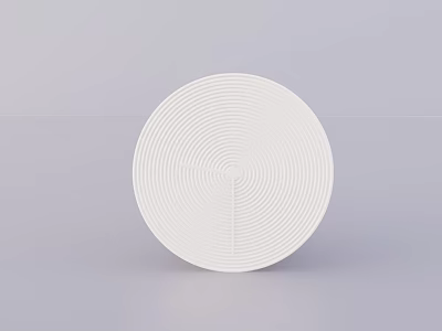 Minimalist White Circular Clock With Concentric Circle Patterns For Home Decor 3d model