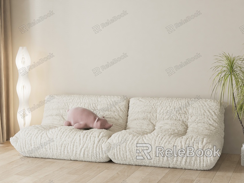 Cream style double sofa model