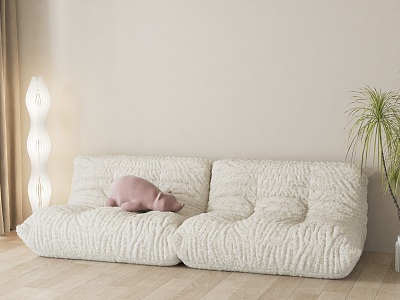 Cream style double sofa model