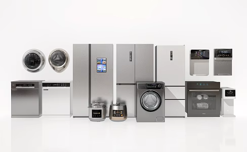 Modern refrigerator washing machine disinfection cabinet dishwasher washing and drying machine freezer wall-mounted washing machine rice cooker water dispenser coffee machine 3d model