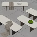 New Chinese Style Bed End Stool Bench 3d model