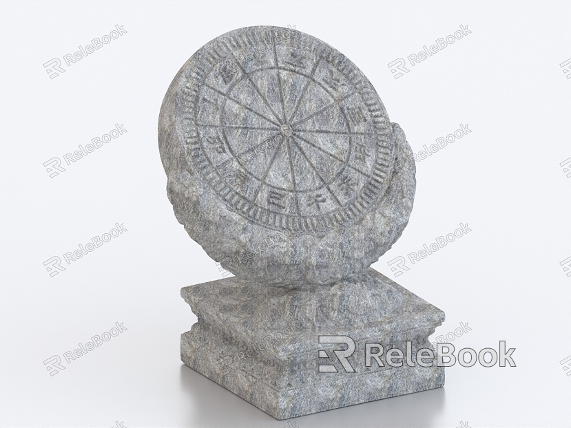 Sundial Sundial Astronomical Instrument Ancient Chronograph Antique Stone Plate model