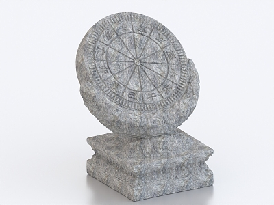 Sundial Astronomical Instrument Ancient Chronograph Antique Stone Plate 3d model