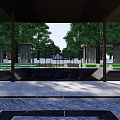 Tranquil Garden Landscape Design With Lush Trees Green Lawn And Modern Architecture