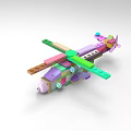 Colorful Building Blocks Helicopter Model Creative DIY Construction Playful Toy Design