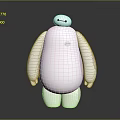 Cute Big Hero 6 Baymax Plush Doll With White Body And Pink Accents