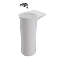Modern White Pedestal Washbasin With Sleek Design For Bathroom Interior