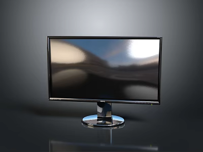 Sleek Modern Flat Panel Monitor With High Definition Screen And Metallic Base Design 3d model