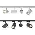 Modern Track Mounted Downlights And Spotlights In White And Black For Indoor Lighting