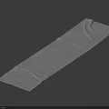Gray Long Strip Material With Wrinkled Surface On Blue Background