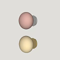 Pink And Beige Modern Round Wall Lamps Installed On White Wall Surface 3d model