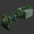 Mechanical Equipment With Copper Coils Motor Control Panel And Red Indicator