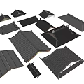 Chinese-style building roof components 3d model