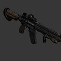 Modern Tactical Rifle With Black Brown Finish Optical Sight Tactical Rail Grip And Barrel