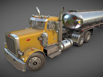Oil tank semi-trailer truck 3d model
