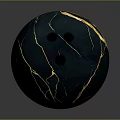 Dark Blue Bowling Ball With Golden Crackle Pattern And Three Finger Holes