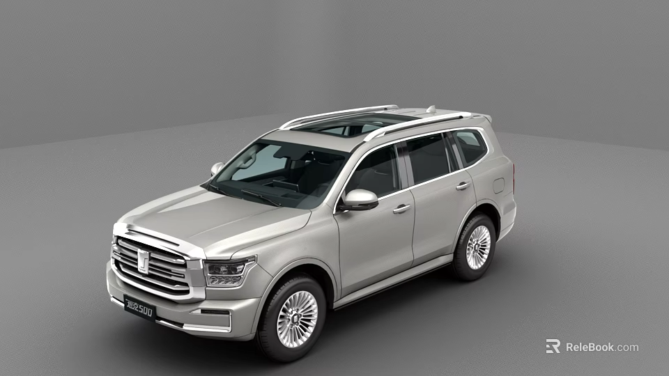 Modern Silver SUV Exterior With Roof Rack Grille Design And Alloy Wheels 3d model 