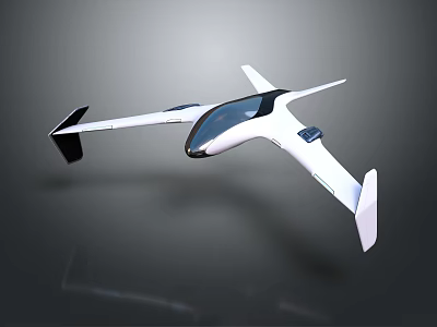 Futuristic Airliner With Sleek White Body Transparent Cockpit And Advanced Aerodynamic Design 3d model