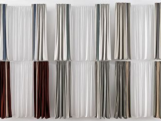 Modern Curtain Hanging Curtain 3d model