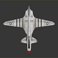 White Model Airplane With Gray Stripes Red Nose And Tail Star Markings