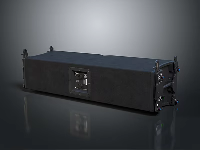 Black Rectangular Professional Electronic Appliance With Control Panel And Connectors 3d model