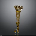 Ornate Golden Tall Candelabra With Intricate Patterns Claw Feet Base And Decorative Top
