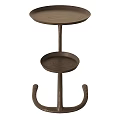 Modern Stylish Wooden Two Tier Side Table With Curved Legs Living Room Decor